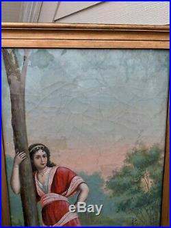 Antique Oil Painting Greek School 1927 Romanticism Religious Icon Painting