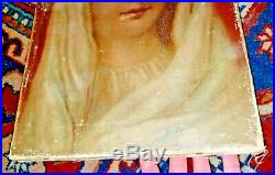 Antique Oil Painting Of Mother Mary, Untouched
