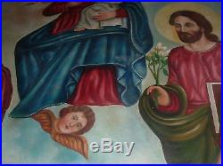 Antique Oil Painting Religious Italian Madonna Guilded