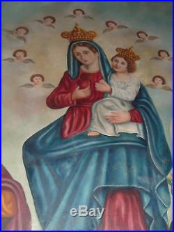 Antique Oil Painting Religious Italian Madonna Guilded