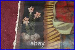 Antique Oil Painting Virgin Of Guadalupe Mother Mary Peru Religious Christianity