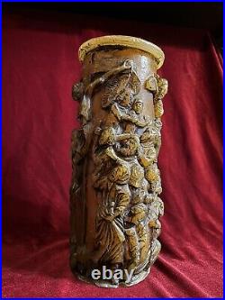 Antique Old 18-19th C Religious Large Candle Carving Jesus Crucifixes Wax Altar