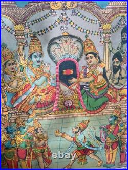 Antique Old Hindu Religious Shri'Setubandrameshwar' Lithograph Print Framed