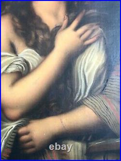 Antique Old Master Italian Religious Oil Portrait Mary Magdalene