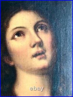 Antique Old Master Italian Religious Oil Portrait Mary Magdalene