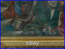 Antique Old Master Oil Painting Christ Apostle First Holy Communion Raab Chicago
