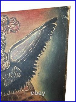 Antique Original Archangel Saint Michael Painting. Cusco School of Art