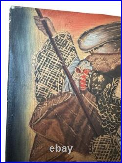 Antique Original Archangel Saint Michael Painting. Cusco School of Art