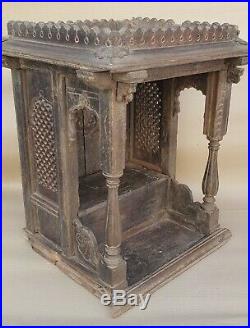 Antique Original Wooden Religious Fine Jali Work Holy Temple Shrine Bajot NH6440
