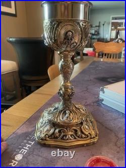 Antique Ornate Goblet with Religious Figures
