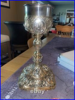 Antique Ornate Goblet with Religious Figures