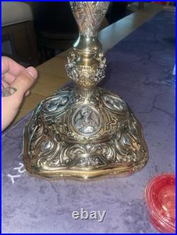 Antique Ornate Goblet with Religious Figures