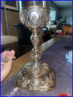 Antique Ornate Goblet with Religious Figures
