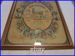 Antique Our Father's Prayer & Ten Commandments framed Print 1880's Religious 21