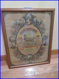 Antique Our Father's Prayer & Ten Commandments framed Print 1880's Religious 21