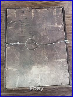 Antique Our Lady Of Lourdes German Lithograph Original Glass And Frame