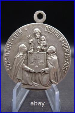 Antique Our Lady of Mount Carmel & St. Joseph Domus Suae Catholic Medal