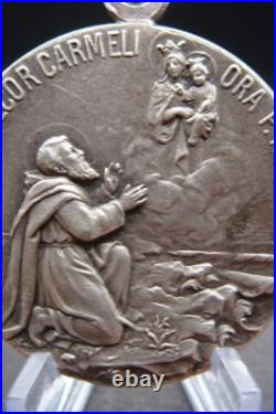 Antique Our Lady of Mount Carmel & St. Joseph Domus Suae Catholic Medal