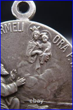 Antique Our Lady of Mount Carmel & St. Joseph Domus Suae Catholic Medal