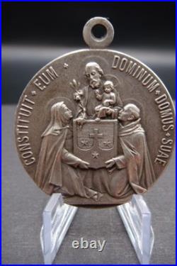 Antique Our Lady of Mount Carmel & St. Joseph Domus Suae Catholic Medal