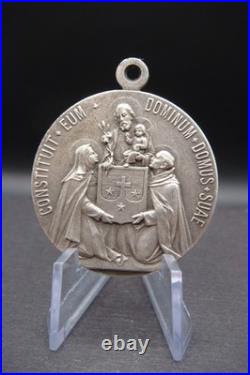 Antique Our Lady of Mount Carmel & St. Joseph Domus Suae Catholic Medal