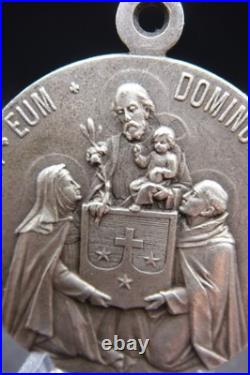 Antique Our Lady of Mount Carmel & St. Joseph Domus Suae Catholic Medal