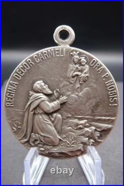 Antique Our Lady of Mount Carmel & St. Joseph Domus Suae Catholic Medal