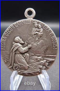 Antique Our Lady of Mount Carmel & St. Joseph Domus Suae Catholic Medal