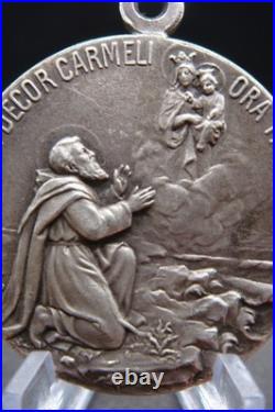Antique Our Lady of Mount Carmel & St. Joseph Domus Suae Catholic Medal