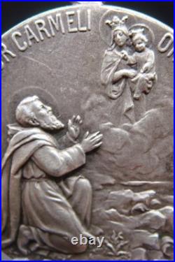 Antique Our Lady of Mount Carmel & St. Joseph Domus Suae Catholic Medal