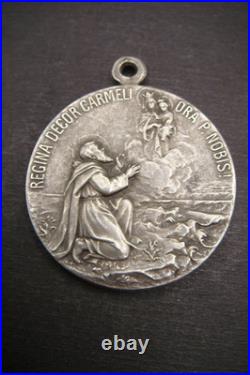 Antique Our Lady of Mount Carmel & St. Joseph Domus Suae Catholic Medal