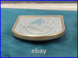 Antique Pair of Christian Religious Sterling Silver Easel Icon's Mary & Jesus