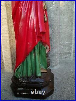 Antique Plaster Religious Christian Saint St Barbara Altar Chapel Statue Figure