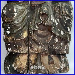 Antique Plaster & Wood Carving of Jesus withScroll Religious Relic of Spain 22