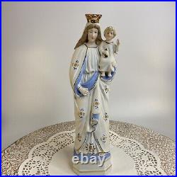 Antique Porcelain Bisque Madonna Child Religious Figurine Mary Jesus Germany