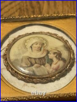 Antique Porcelain Madonna & Child Plaque in Case Religious Icon 1880s Rare KPM Antique Porcelain Madonna & Child Plaque in Case Religious Icon 1880s Rare KPM