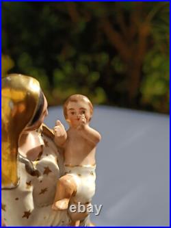 Antique Porcelain Madonna and Child Statue 23cm Gold Gilded Religious Figurine Antique Porcelain Madonna and Child Statue 23cm Gold Gilded Religious Figurine