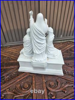 Antique Porcelain bisque sculpture statue MArriage Joseph MAry Temple religious
