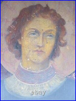 Antique Pre-Raphaelite Angel Painting, As Found