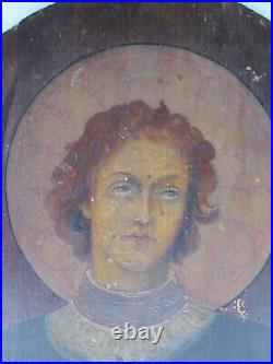 Antique Pre-Raphaelite Angel Painting, As Found