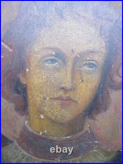 Antique Pre-Raphaelite Angel Painting, As Found