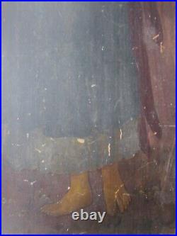 Antique Pre-Raphaelite Angel Painting, As Found