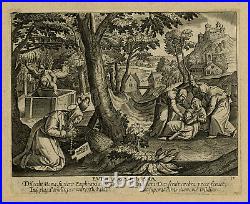 Antique Print-RELIGION-HERMIT-EUPHRAXIA-Vos-ca. 1620