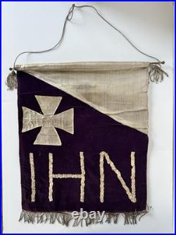 Antique Procession Banner Religious / In his Name