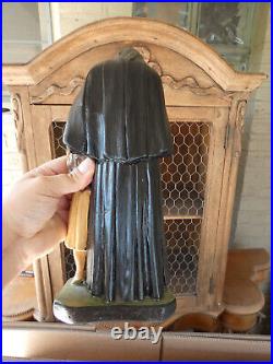 Antique Rare ceramic chalk statue Nun Saint Julie Billiart figurine religious