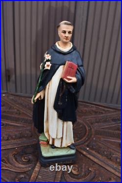 Antique Rare statue of Saint Dominic Religious chalk