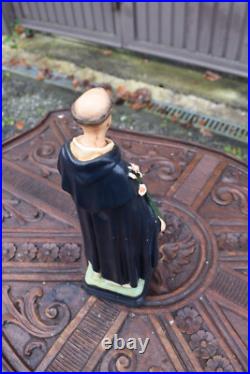 Antique Rare statue of Saint Dominic Religious chalk
