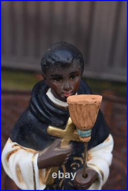 Antique Rare statue of Saint MArtin de porres Religious chalk