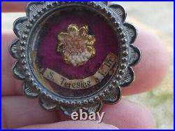 Antique Relic holder saint therese Wax seal religious rare