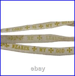 Antique Religious Bible 8 Bookmark With 3 Ribbons And 4 Silver Charms